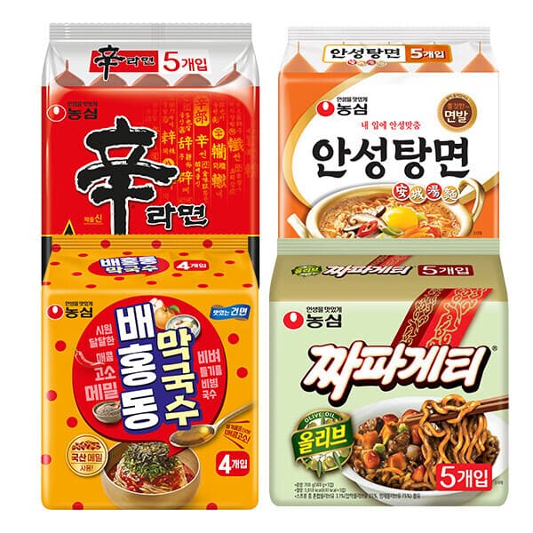 농심-스타배송 배홍동 막국수 4입 신라면 5입 안성탕면 5입 짜파게티 5입