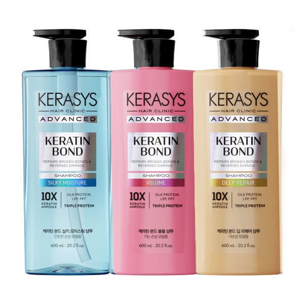 애경-스타배송 케라시스 케라틴본드 볼륨/모이스춰/리페어 샴푸/트리트먼트 600ml 3개 - 최저가 24,300원