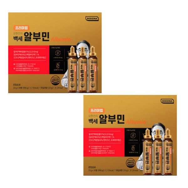 판매넘버원 로지나 프리미엄 오한진의 백세 알부민 33g 30개입 2박스 - 최저가 55,000원