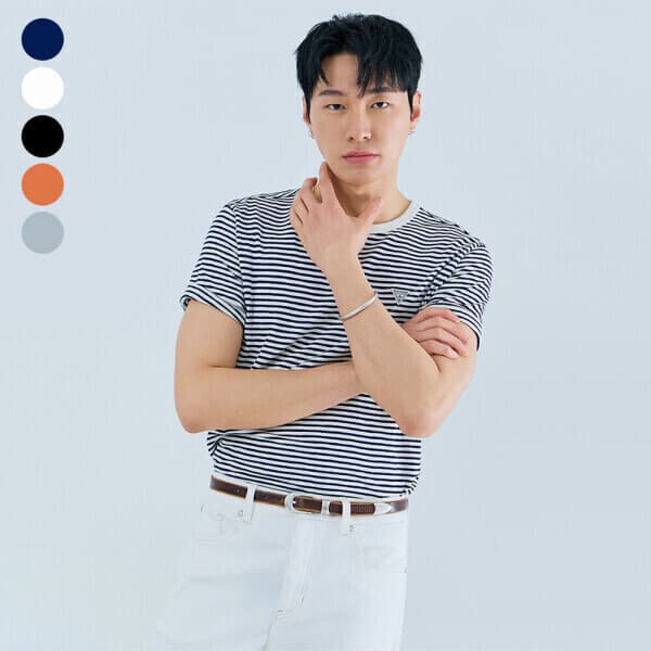 GUESSKOREAMALL ON 유니 레귤러핏 슬럽스트라이프 반팔티셔츠 NQ2KE403 - 최저가 16,700원