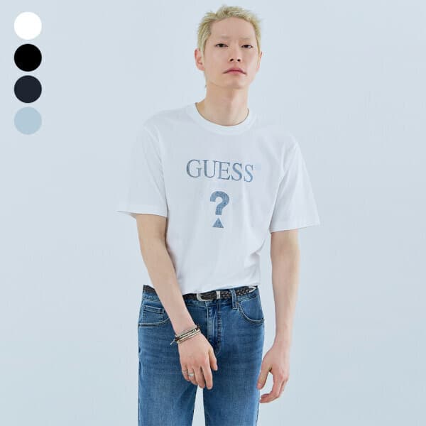 GUESSKOREAMALL ON 유니 세미오버핏 삼각그래픽 반팔티셔츠 NQ2KE407