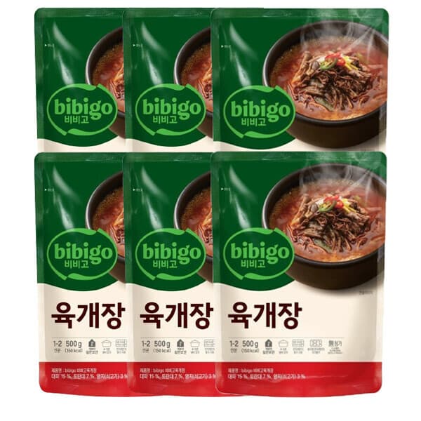 CJ제일제당-스타배송 비비고 육개장 500g 6개