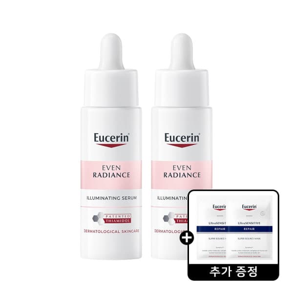 유세린스타배송 유세린 이븐래디언스 일루미네이팅 세럼 30ml 2개 + 울센마스크팩 3매