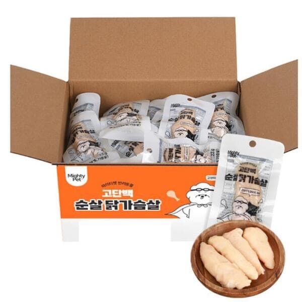 셀러허브샵 마이티펫 고양이 강아지 간식 순살 닭가슴살 100개입 2.2kg - 최저가 27,300원