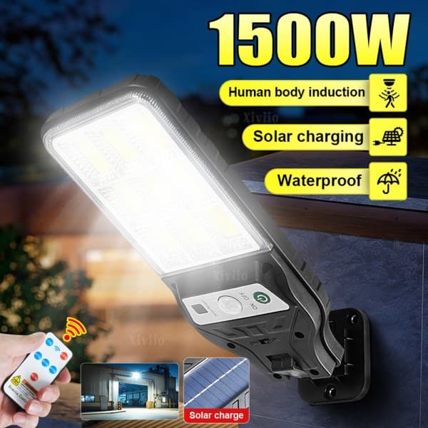 이키프마켓 1500w 태양광 방수 센서 LED 가로등 정원 조명