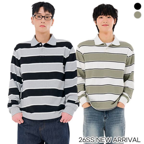 현대Hmall 체이스컬트 (MAN) MILD 스트라이프 카라 T-SHIRT/2Color