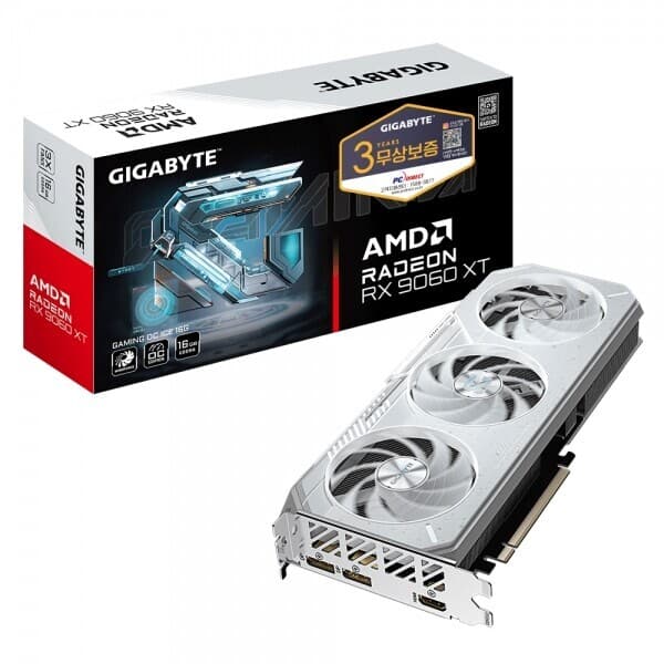 픽셀스테이션 GIGABYTE 라데온 RX 9060 XT Gaming OC ICE D6 16GB - 최저가 620,000원