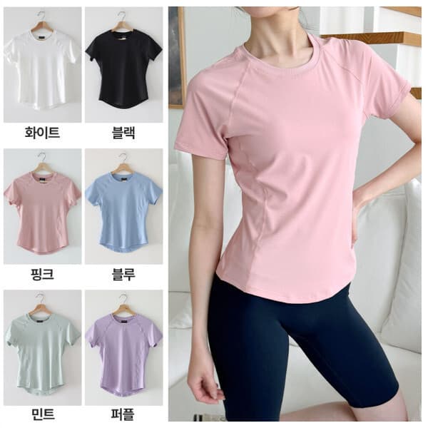 BLUEJAY 젝시믹스 여성 냉감 슬림핏 반팔 트레이닝 티셔츠 - 최저가 29,000원