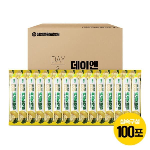 참앤들황토농원 데이앤 NFC착즙 100% 유기농 레몬즙 100포 20g
