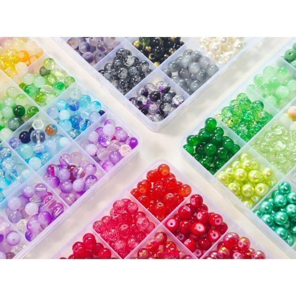 ★카카스 몰★ 24칸 비즈세트 유리구슬 혼합구슬 8mm 480pcs 크렉무늬 크리스탈 - 최저가 8,930원