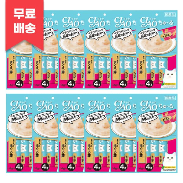 일탑몰 이나바 챠오츄르 참치+참치포 4p x 12개
