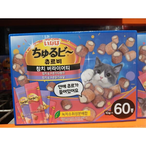 cooldome 이나바 츄르비 참치 버라이어티 10g 60봉 (참치구운 가다랑어 30봉 + 참치구운 닭가슴살 30봉) - 최저가 28,340원