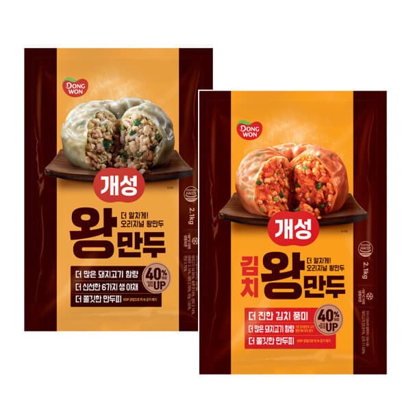 동원_냉장냉동 동원 개성 왕만두 2.1kg + 김치왕만두 2.1kg - 최저가 32,800원