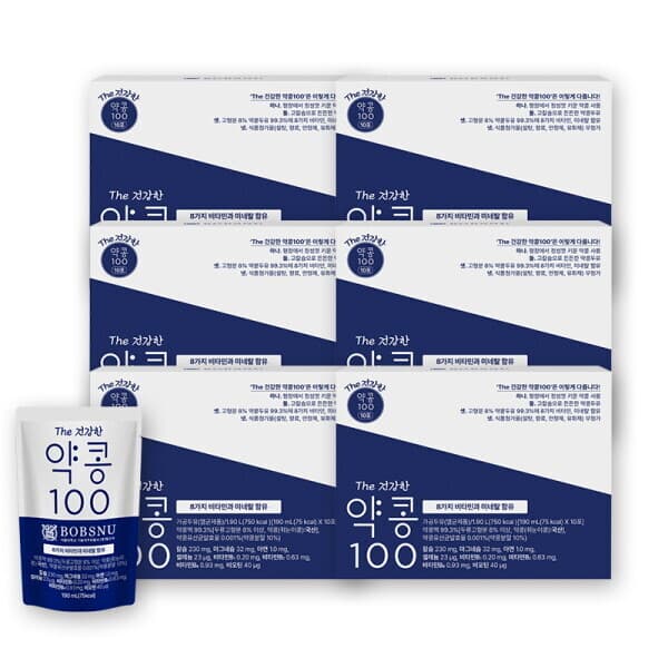 롯데  홈쇼핑 밥스누 The건강한 약콩100 두유 190ml x 10팩 x 6박스