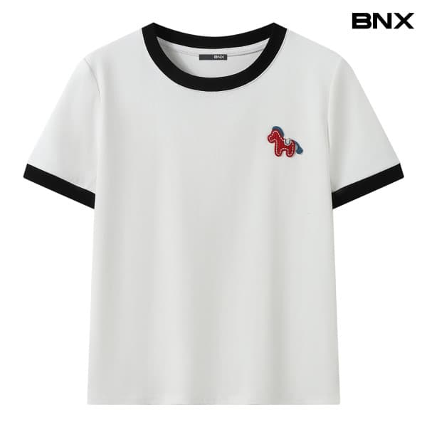 DS패션 키치 자수 포인트 반팔 티셔츠 BY2TS010L0 - 최저가 26,500원