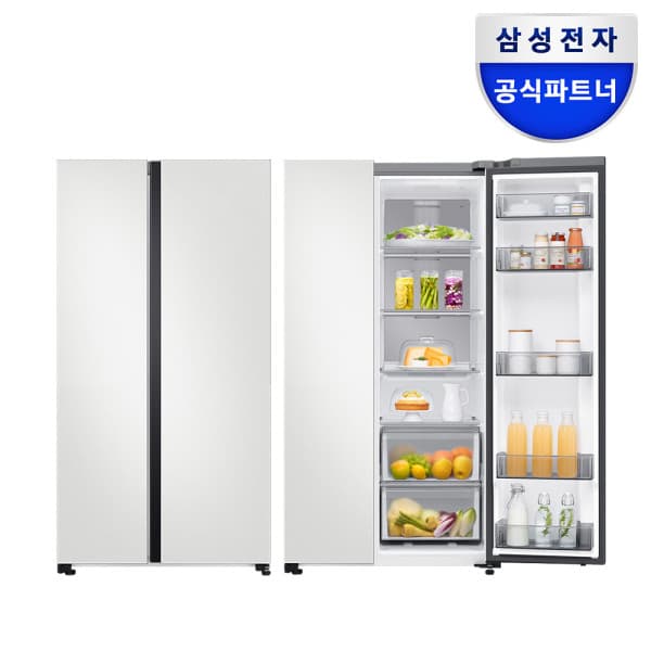 삼성공식현성 삼성 비스포크 냉장고 RS70F84N2Y 양문형 852L 코타화이트