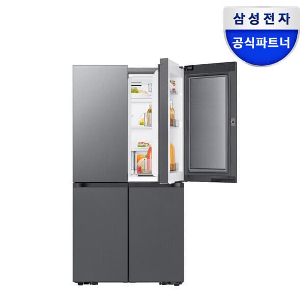 삼성공식파트너문성 비스포크 AI 냉장고 4도어 1등급 RM70F90M1DD 푸드쇼케이스 902L 에센셜 다크메탈