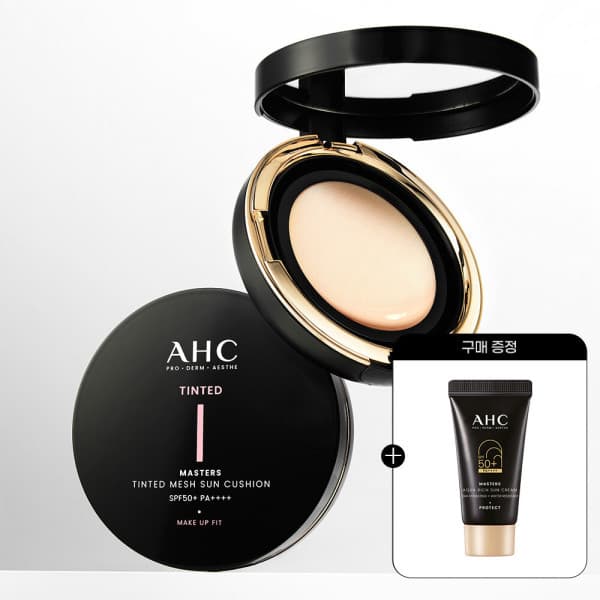 AHC_공식스토어 AHC 메이크업핏 마스터즈 틴티드 메쉬 선쿠션 15g + 리필 15g + 마스터즈 선크림 10ml - 최저가 28,300원