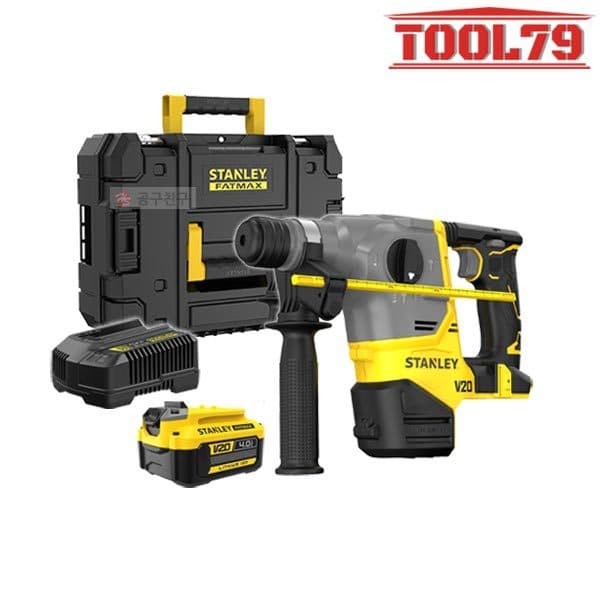 09친구 스탠리 SBH910M1T 충전 로터리 해머드릴 20V MAX 4.0Ah 배터리 1개 SDS PLUS 브러쉬리스