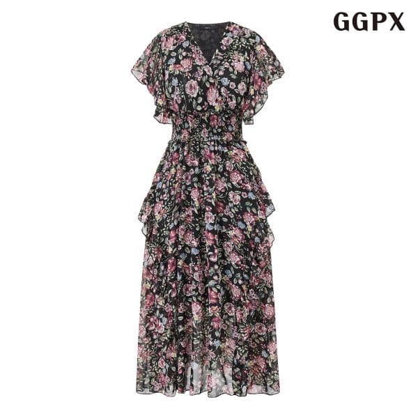 DS패션 러블리 플라워 프릴 캉캉 롱 원피스 GQBOW019D - 최저가 64,800원
