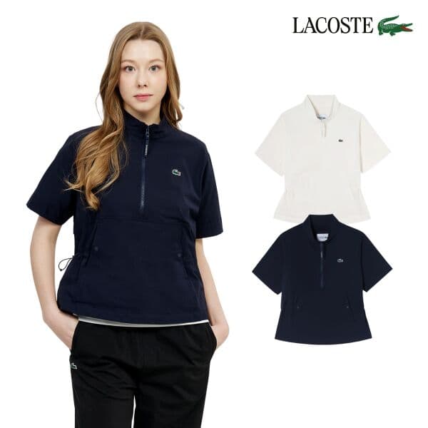lacoste 라코스테 여성 실루엣 반팔 우븐 아노락 BF710E-56G - 최저가 153,300원