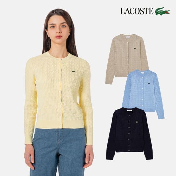 lacoste 라코스테 여성 케이블 긴팔 가디건 AF218E-56G
