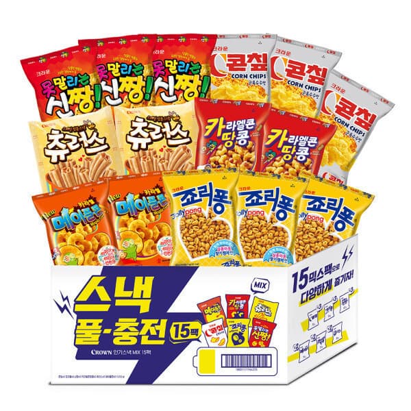 크라운제과-스타배송 크라운제과 스낵풀충전 15팩 1252G