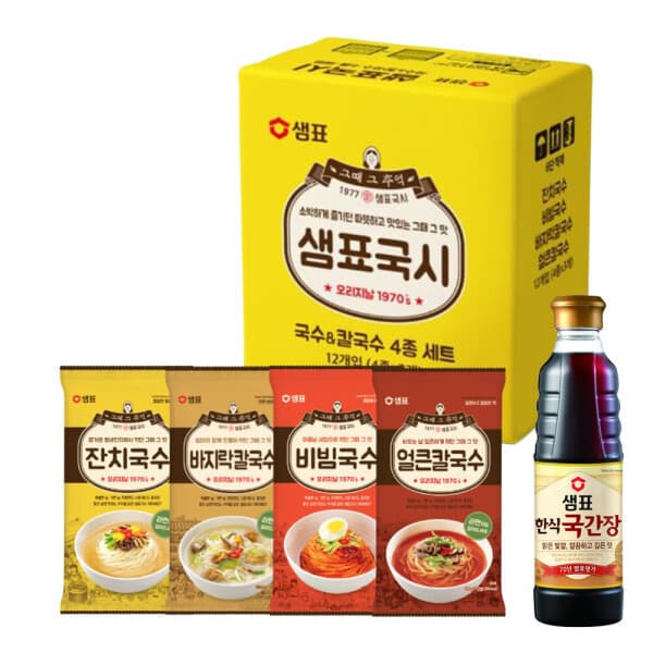 샘표식품-스타배송 샘표 국수 칼국수 4종 12개 기획세트 - 최저가 13,800원