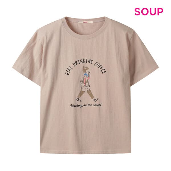 롯데백화점1관 러블리 프린팅 라운드넥 반팔 티셔츠 S64TS08 - 최저가 12,240원