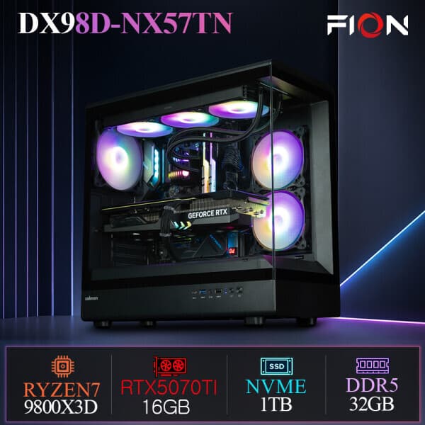 파이온PC AMD 라이젠7 9800X3D RTX5070Ti 16GB QHD 게이밍 PC - 최저가 3,267,050원
