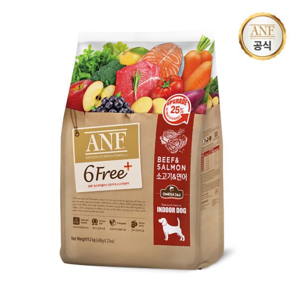 이리온MALL ANF 식스프리플러스 독 소고기와연어 9.2kg - 최저가 99,000원