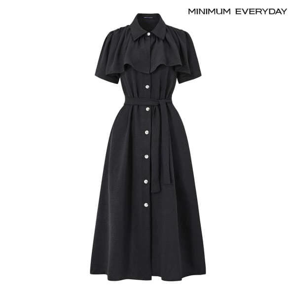 DS패션 미니멈 에브리데이페미닌 숄더 프릴 반팔 롱 원피스 EC2OW020D - 최저가 49,850원