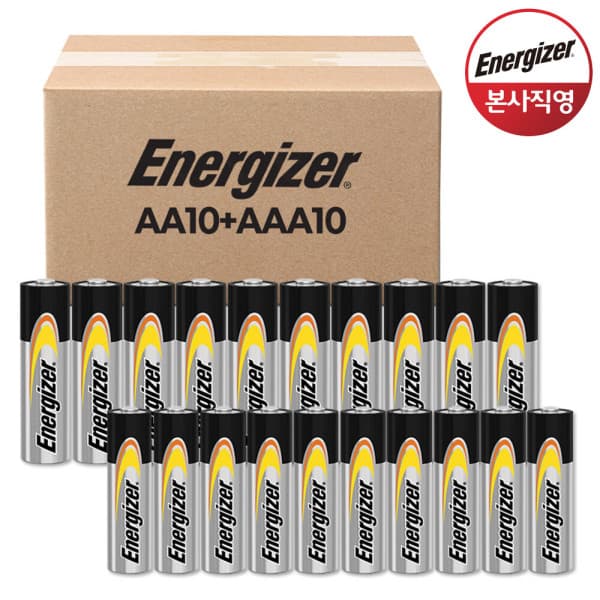 에너자이저스타배송 에너자이저 알카라인 파워 건전지 AA 10입+AAA 10입