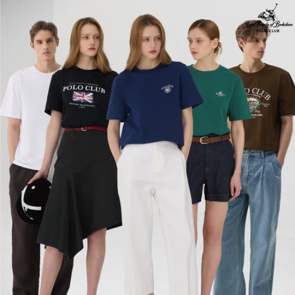 GS_SHOP_TV RCB POLO CLUB 남여공용 라운드 반팔티셔츠 5종 - 최저가 35,910원