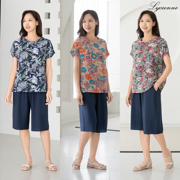 마담4060 엄마옷 마담4060 4종세트 중년여성 데일리 플라워 인견 - 최저가 23,400원