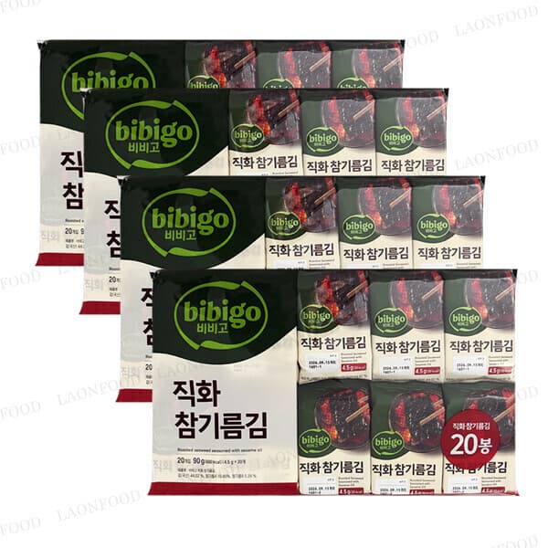 조이클릭 비비고 직화 참기름김 4.5g x 20입 4봉
