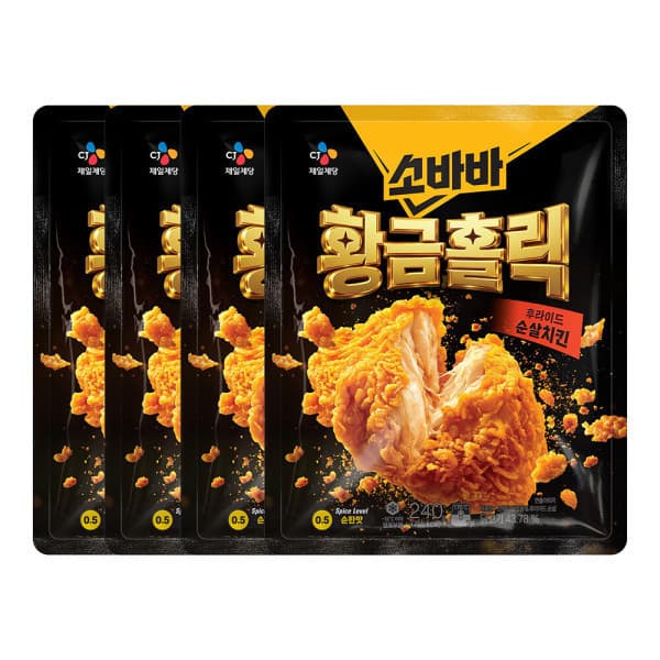 CJ제일제당스타배송 CJ 고메 소바바 황금홀릭 순살 240G 4개