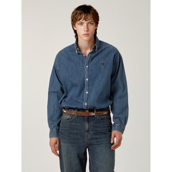 AKPLAZAMALL 후아유 공용 Steve Denim Shirts
