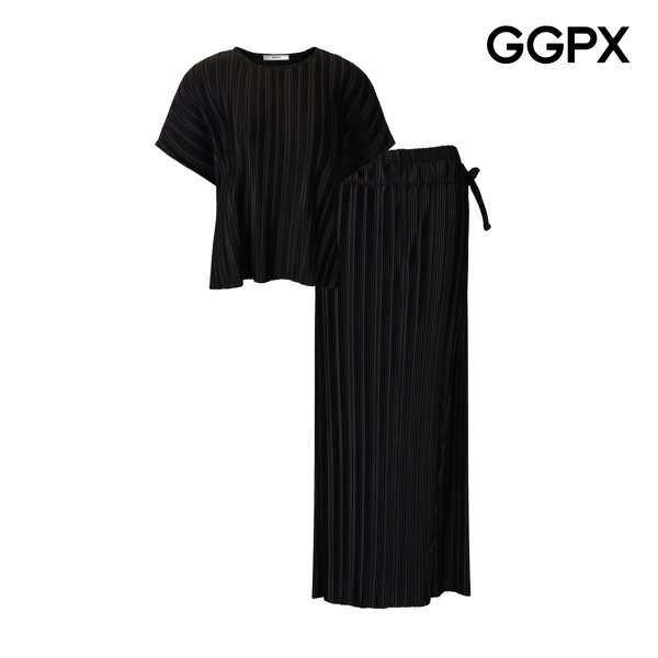 신세계백화점 (GGPX)플리츠 반팔 블라우스 앤 팬츠 셋업 (GQ4ST011F)