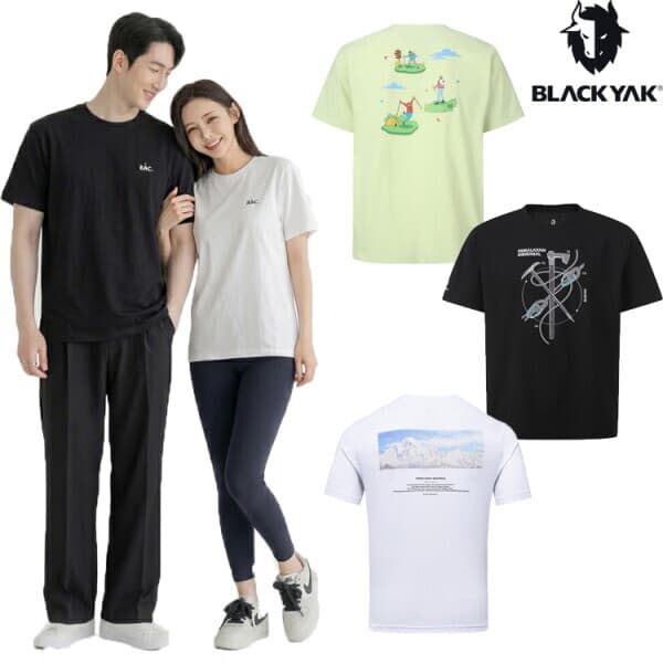 롯데백화점2관 블랙야크 공용 7종 기능성 라운드 그래픽티 1BYTSM4000