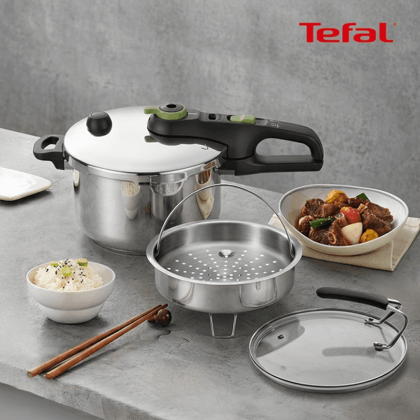 Tefal 테팔 인덕션 시큐어 트렌디 압력솥 4L+찜기+유리뚜껑(3in1)