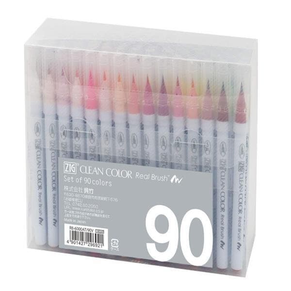 목발 쿠레타케 ZIG 지그 클린컬러 리얼 브러쉬 붓펜 90색 - 최저가 133,000원