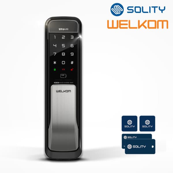 피플비 WP-501 무타공 푸시풀 카드키 블루투스 즉시잠김 현관 번호키 디지털 도어락 - 최저가 132,000원