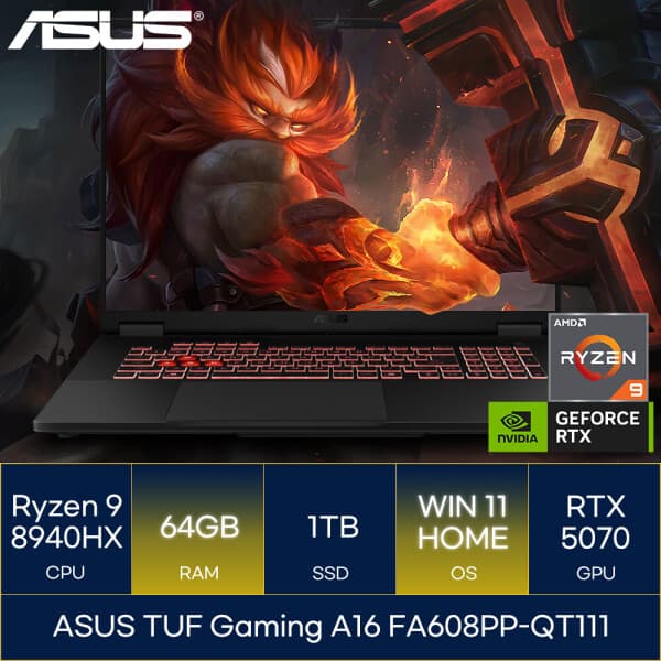 안솔루션 ASUS TUF Gaming A16 FA608PP-QT111 RAM 64GB WIN11