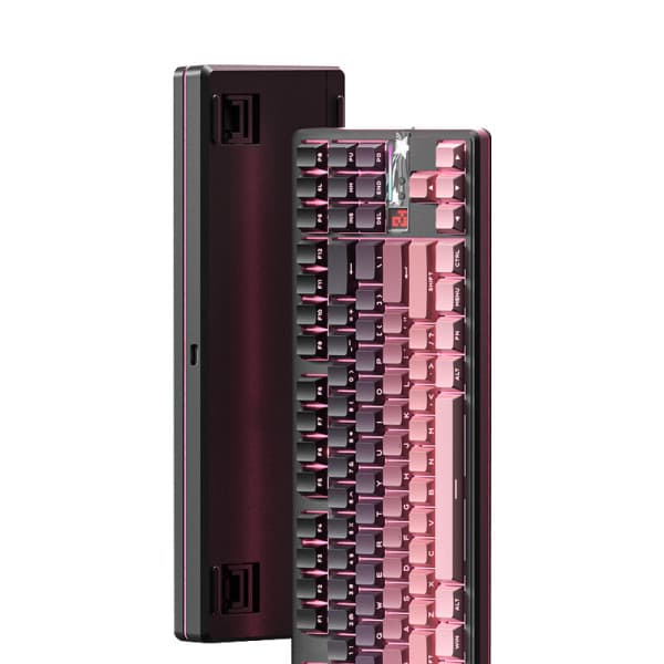 디W디 독거미 AULA F87 Pro V2 블루투스 무선 기계식 키보드 12000mAh 블랙핑크 유성축