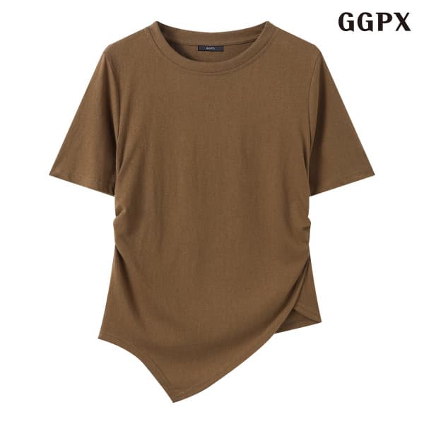DS패션 사이드 셔링 라운드 반팔 티셔츠 GQBLW029D - 최저가 22,710원