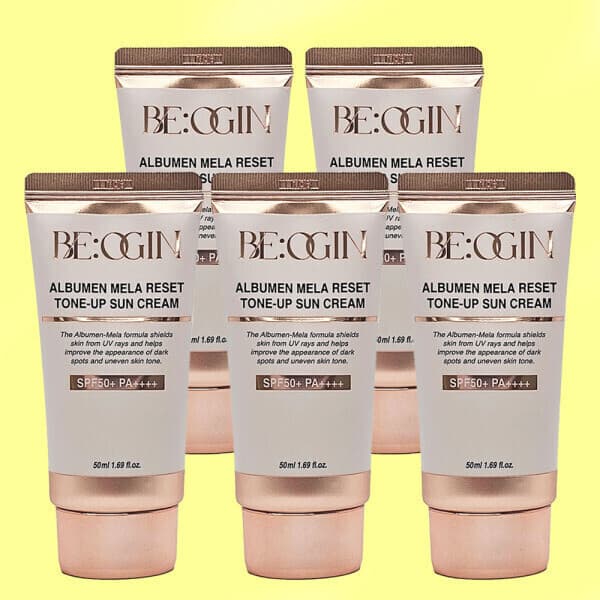 비타민빌리지 비오진 전인화 알부민 톤업 선크림 50ml SPF50+ 5개
