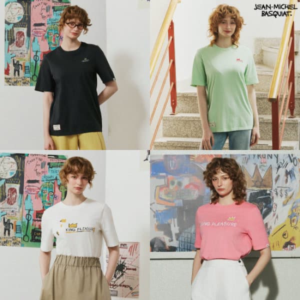 GS_SHOP_TV 바스키아 26SS 여성 아트워크 라운드 반팔티셔츠 4종 - 최저가 44,910원