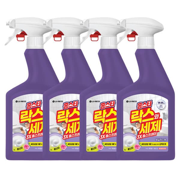 LG생활건강-스타배송 홈스타 락스와세제 스프레이 후로랄 900ml x 4개