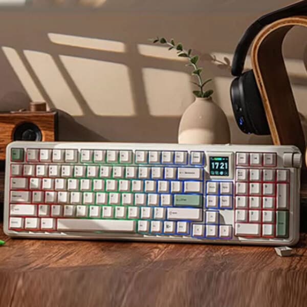 HP플러스 EPOMAKER RT100 pro 무선 기계식 키보드 103키 멀티 노브 스크린 핫스왑 3모드